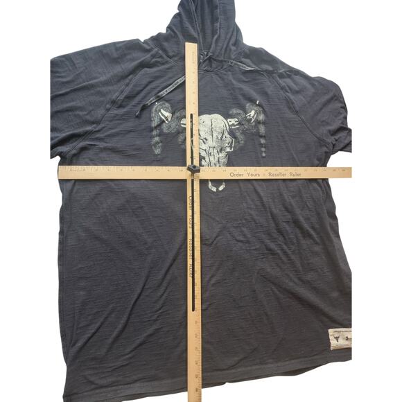 Under Armour Project Rock Hoodie Men XXL Bull Skull Graphic Short Sleeve Loose - Picture 12 of 16
